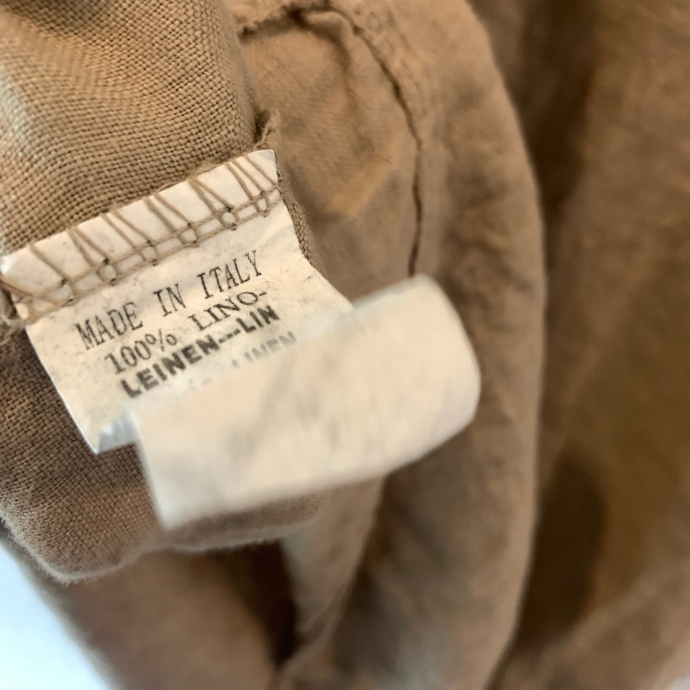 Linen Brown Long Short Sleeve Top - Picture 4 of 7